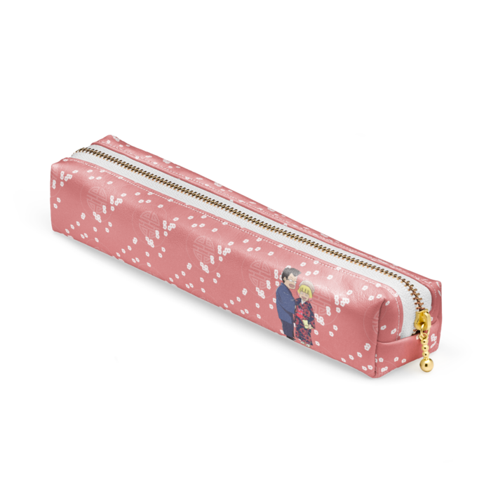 ペンケース - 20 x 4 x 4cm - ホワイト(和柄)