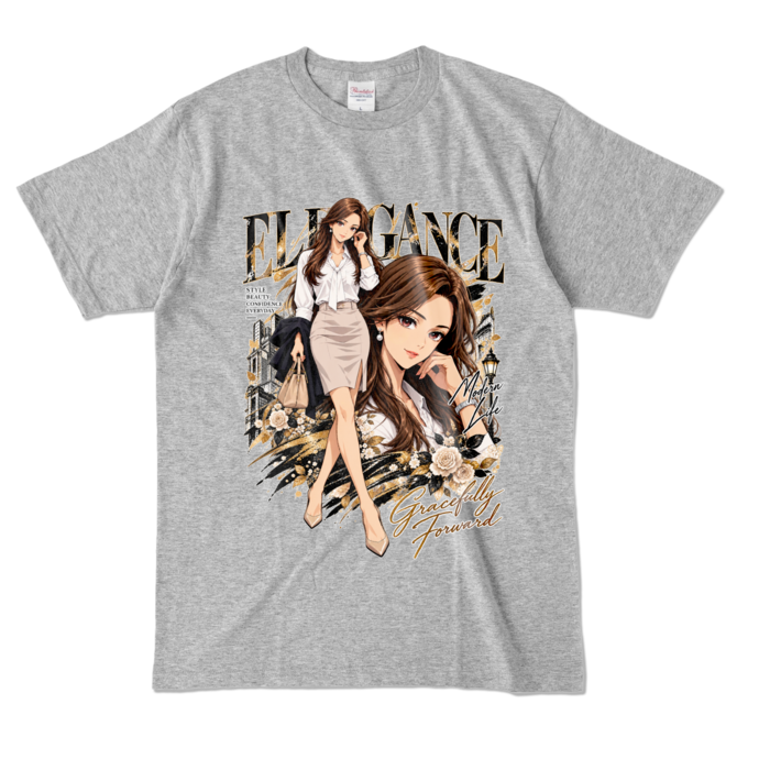 カラーTシャツ - L - 杢グレー （濃色）