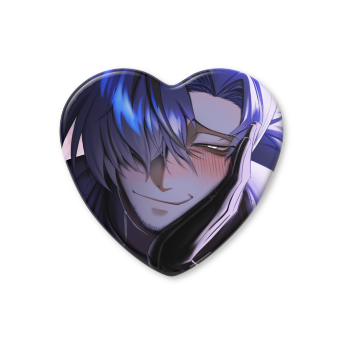 ハート缶バッジ - 57 × 52.5mm