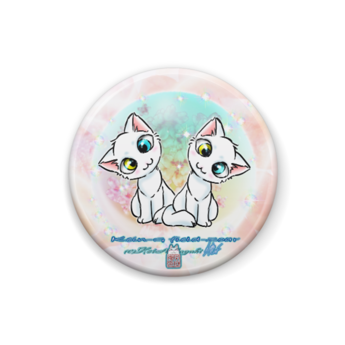 缶バッチ直径25mm-飴玉と双仔猫