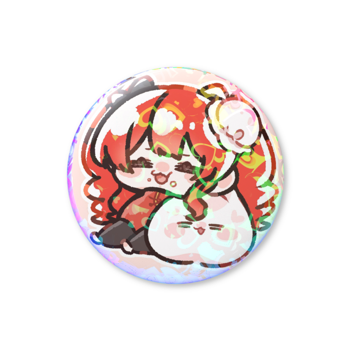 むしゃだむホログラム缶バッチ44mm 肉まん