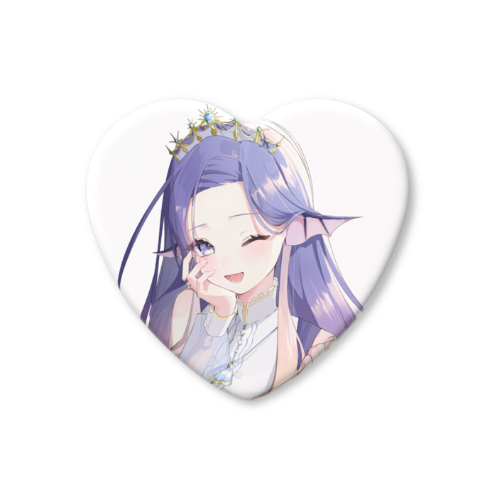 ハート缶バッジ - 57 × 52.5mm