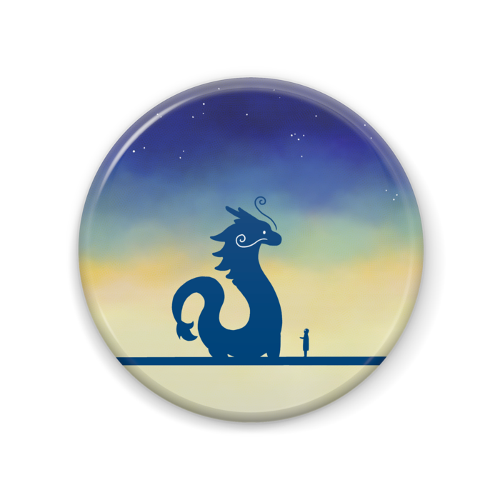 【龍との遭遇-碧黄-】缶バッジ57mm