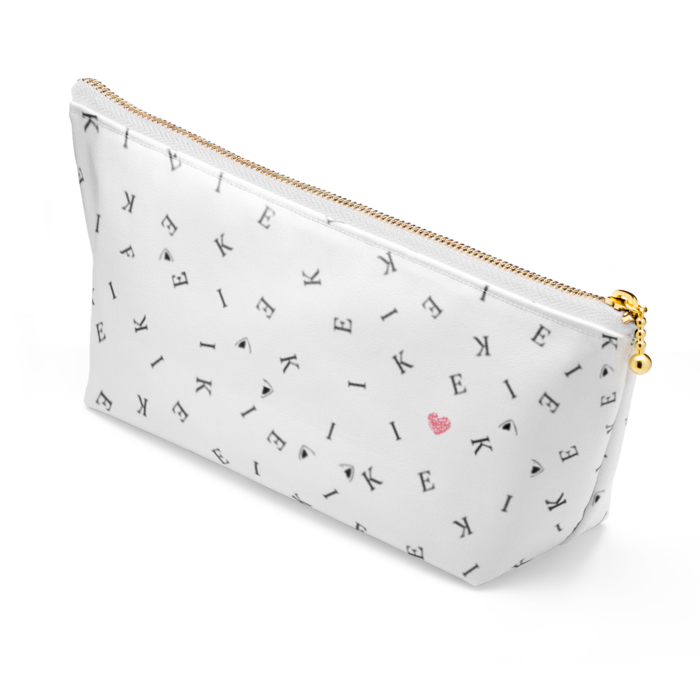 【白/白】ポーチ - 長さ21.5cm / 高さ10cm -