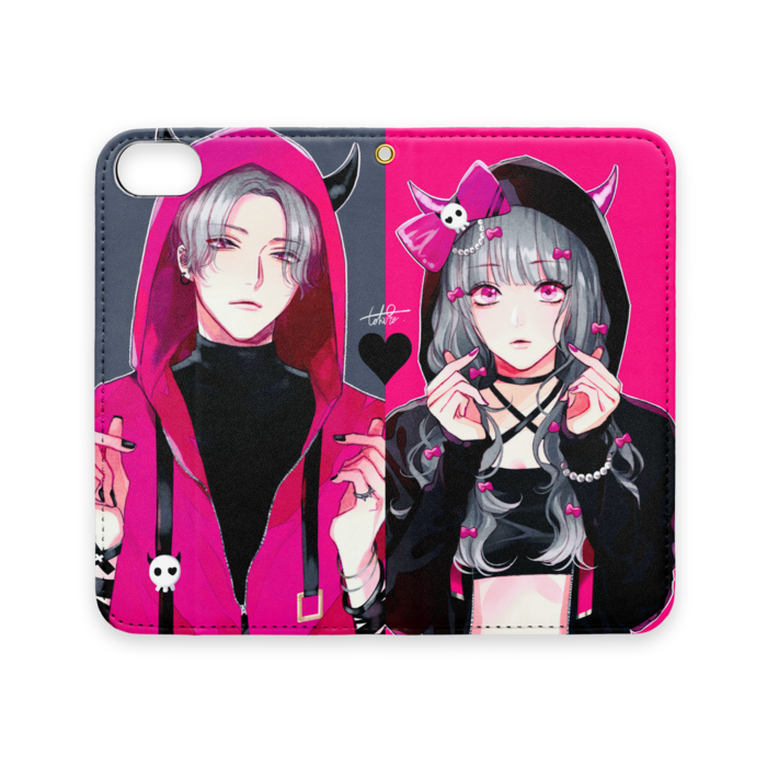 手帳型iPhoneケース(ベルトなし) - iPhone 8 / 7 / SE2 - ストラップ穴 あり