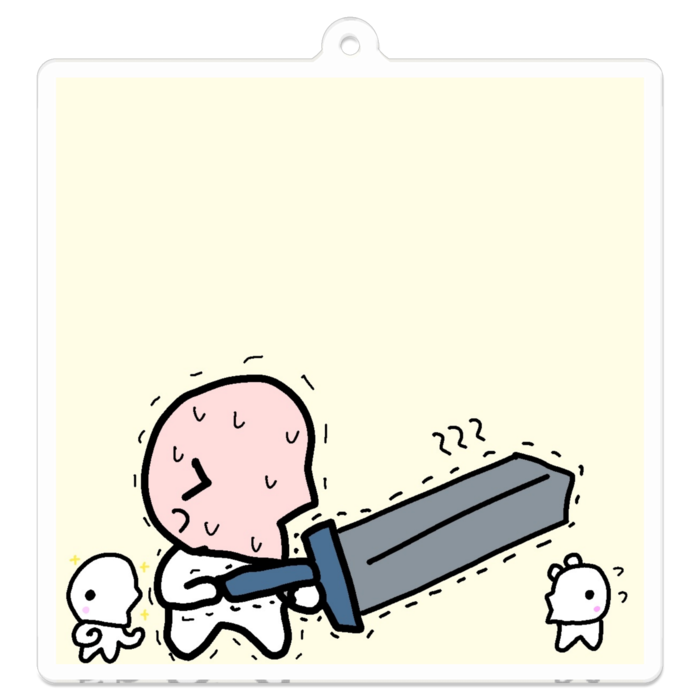 アクリルキーホルダー - 70 x 70 (mm) - 大剣はロマンだが……