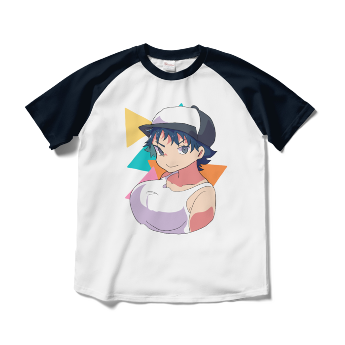 ラグランTシャツ - M - ホワイト×ネイビー