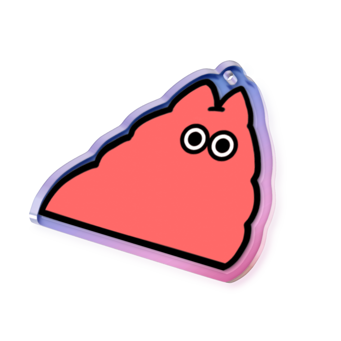 オーロラアクリルキーホルダー - 50 × 50mm(10_Red2)