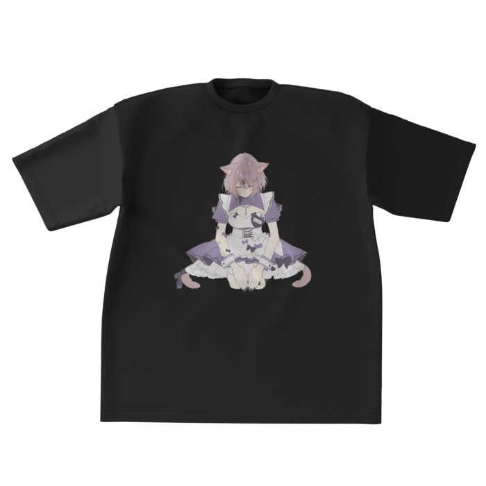 【シンプル】ビッグシルエットTシャツ【黒/XL】