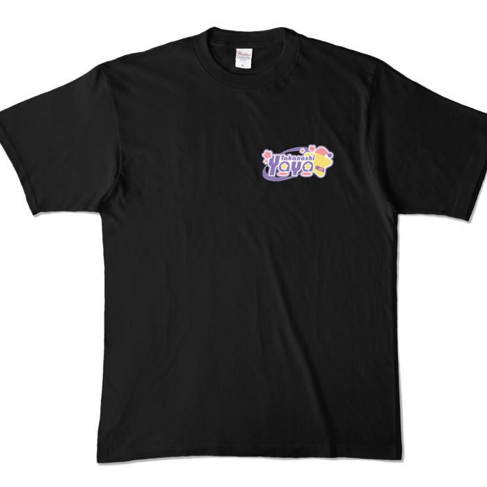 両面デザインふわふわあくび｜カラーTシャツ - XL - ブラック (濃色)
