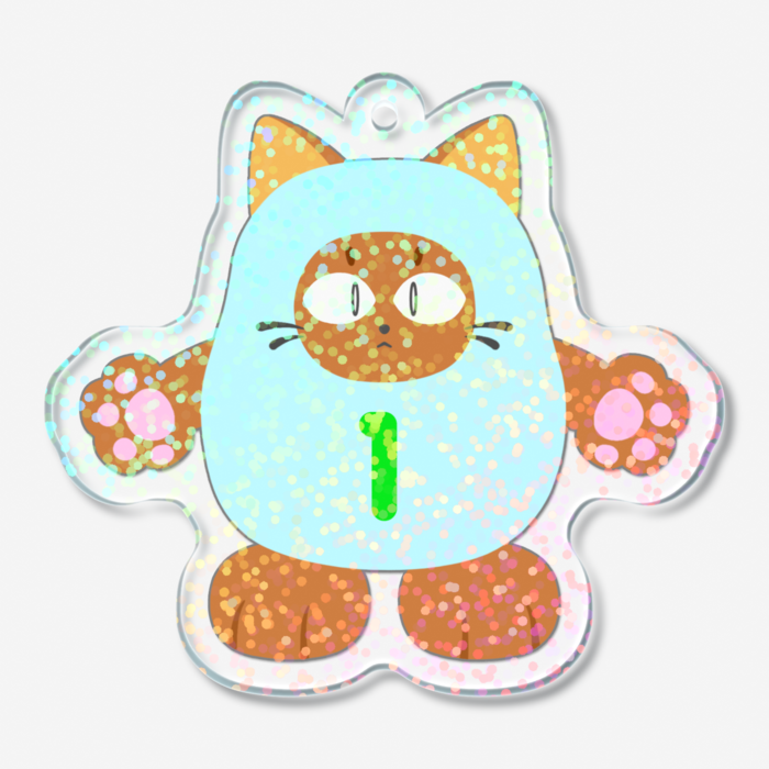 ワオのキラキラしたアクリルキーホルダー