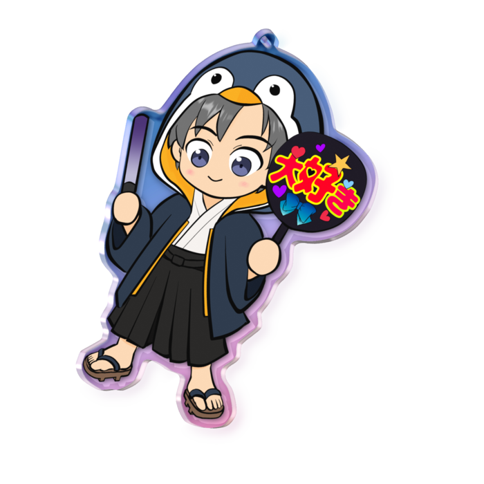 オーロラアクリルキーホルダー - 100 × 100mm