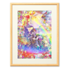 A 690 華 虹 天使の見先 Glossy Rainbow Angel S Destination プリモアート 複製画 応援企画商品 Gallerygai Booth