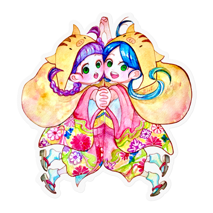 うりぼうずきんのふたごちゃん ステッカー 壬本舗 Mizu No E Hompo Booth