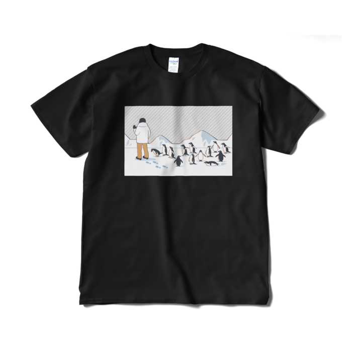 Tシャツ短納期　灰色×黒色　XL