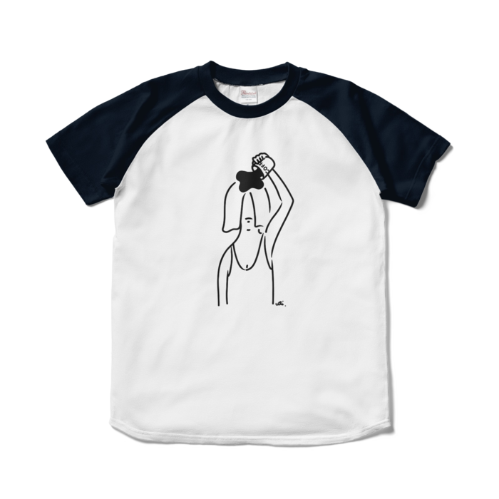 ラグランTシャツ - S - ホワイト×ネイビー