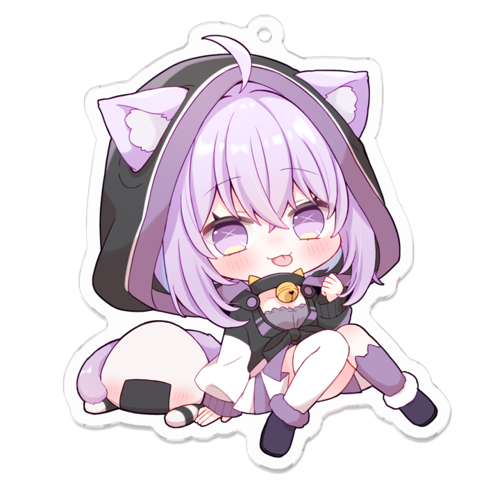 ネコカブリーナアクリルキーホルダー - 70 x 70 (mm)