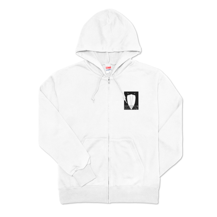 ジップパーカー - M - 左胸(1)　ホワイト