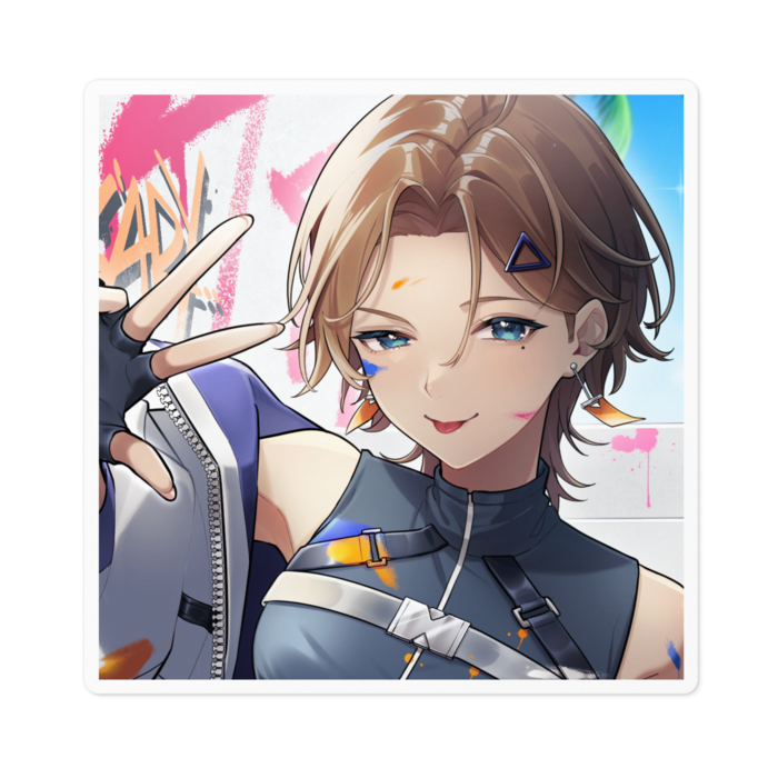ステッカー(舌出し)- 100 x 100 (mm)