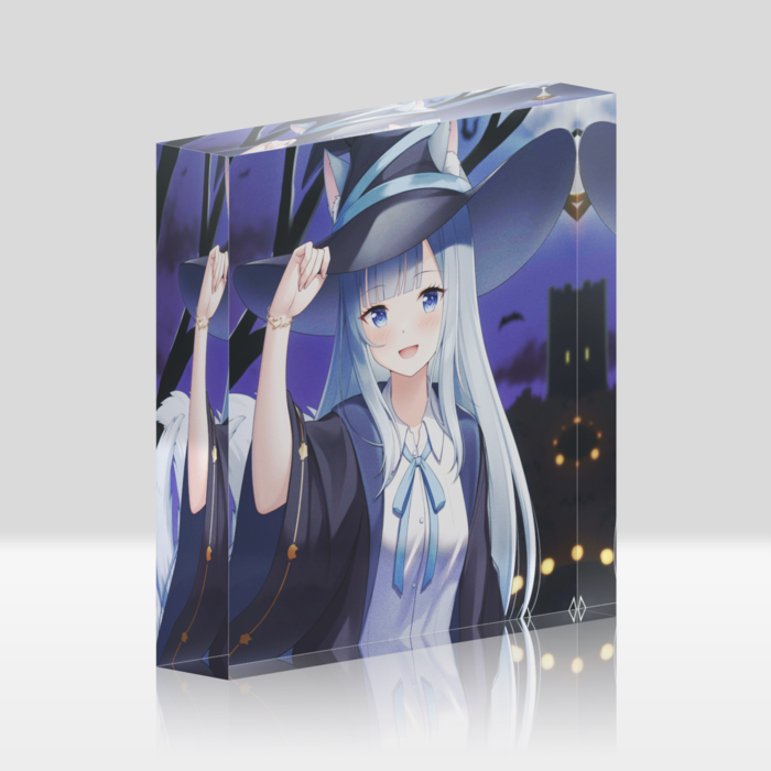 狐月こころアクリルブロック - 100x100mm