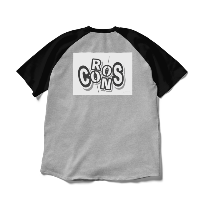 ラグランTシャツ - XL - 杢グレー×ブラック