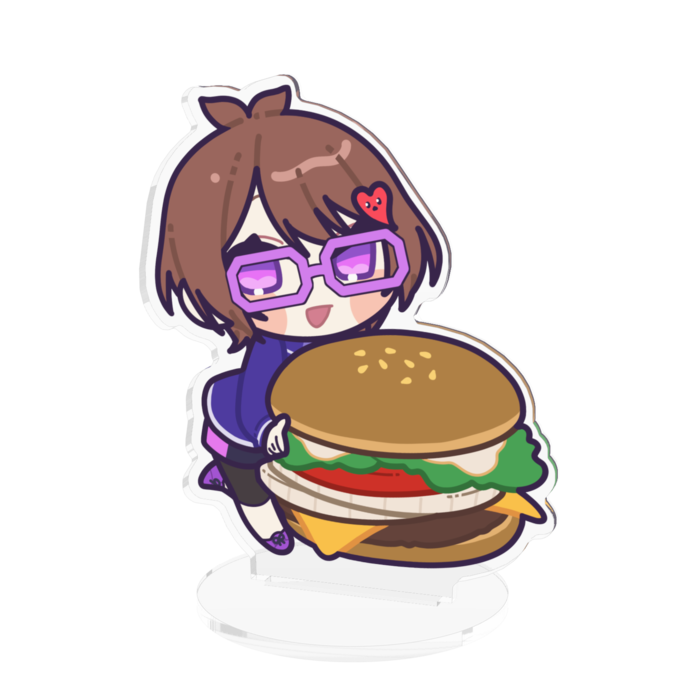 アクリルフィギュア - 100x100mm(パーカー+ハンバーガー)