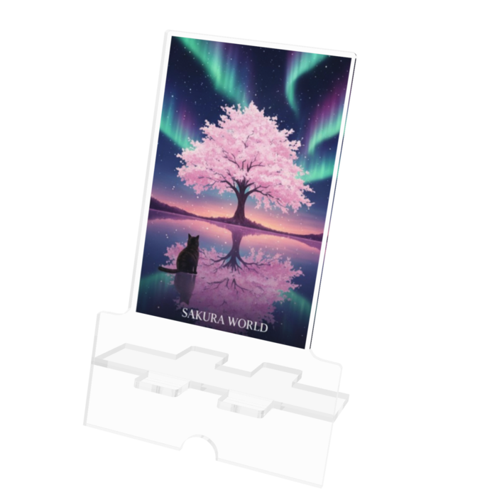 アクリルスマホスタンド - 100x160mm(ケーブル穴あり)