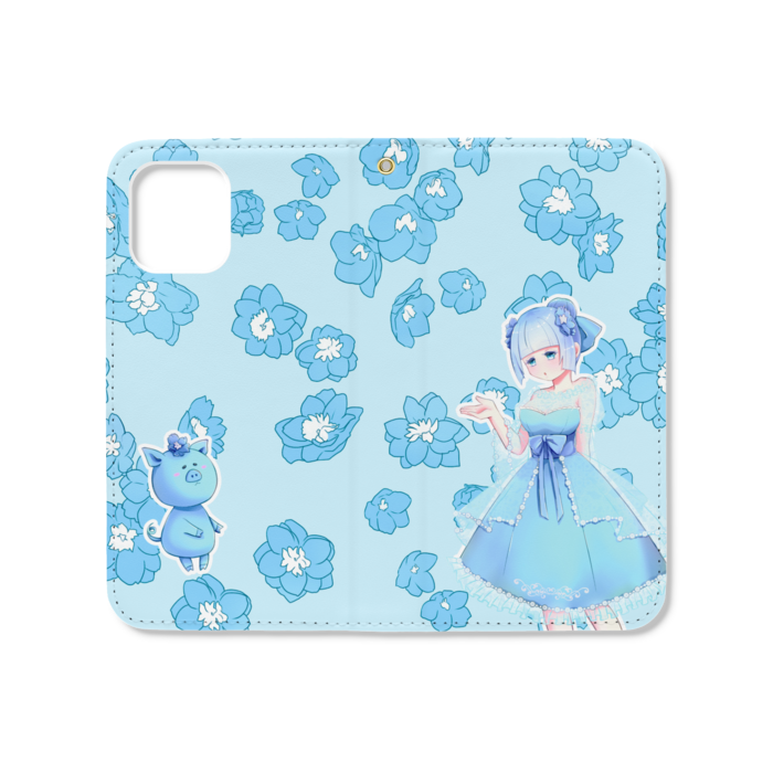 手帳型iPhoneケース(ベルトなし) - iPhone12 mini - ストラップ穴 あり