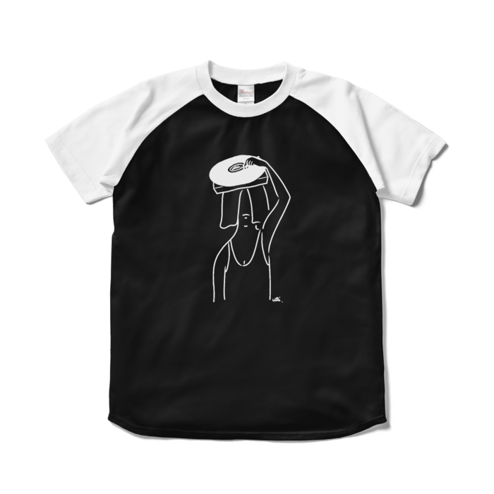 ラグランTシャツ - S - ブラック×ホワイト