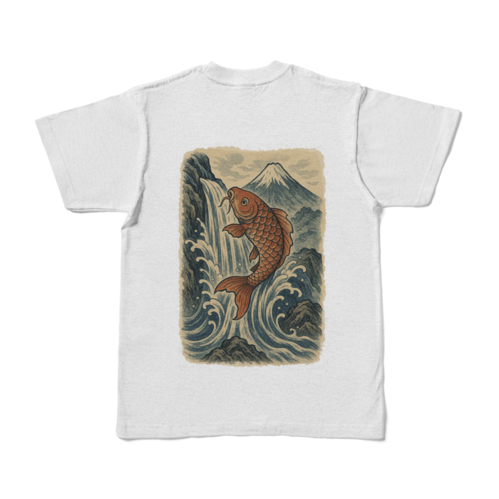 カラーTシャツ背面プリント - S - アッシュ (淡色)