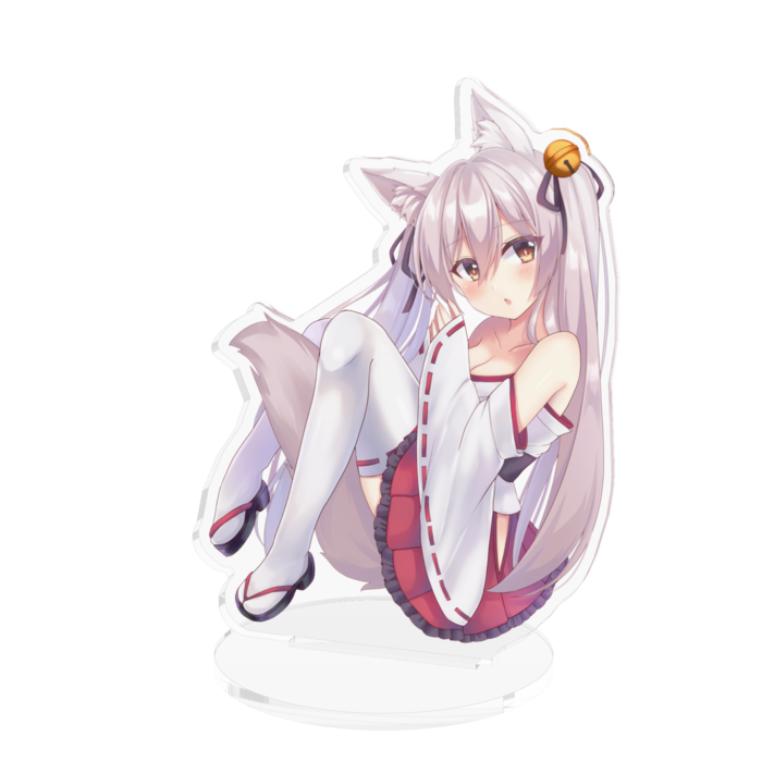 ツインテール白狐ちゃんアクリルフィギュア おもち屋さん Booth