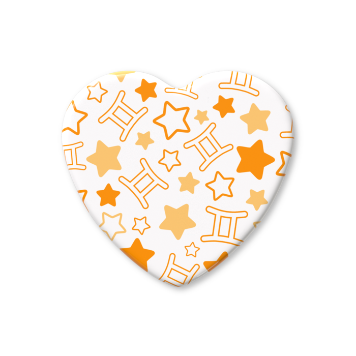 ハート缶バッジ - 57 × 52.5mm