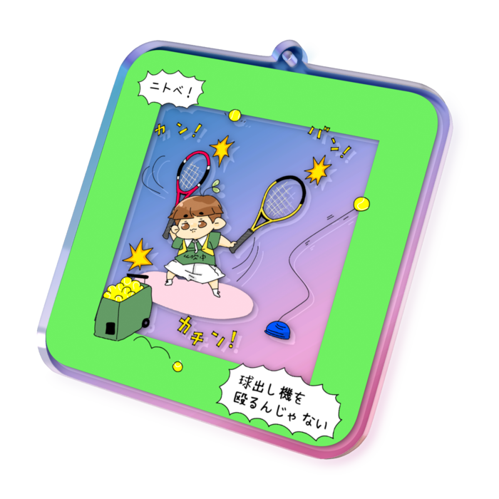 オーロラアクリルキーホルダー - 70 × 70mm