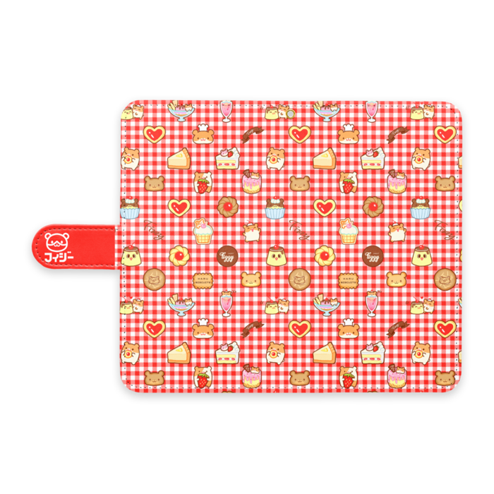 手帳型Androidケース - L - ストラップ穴 あり(赤)