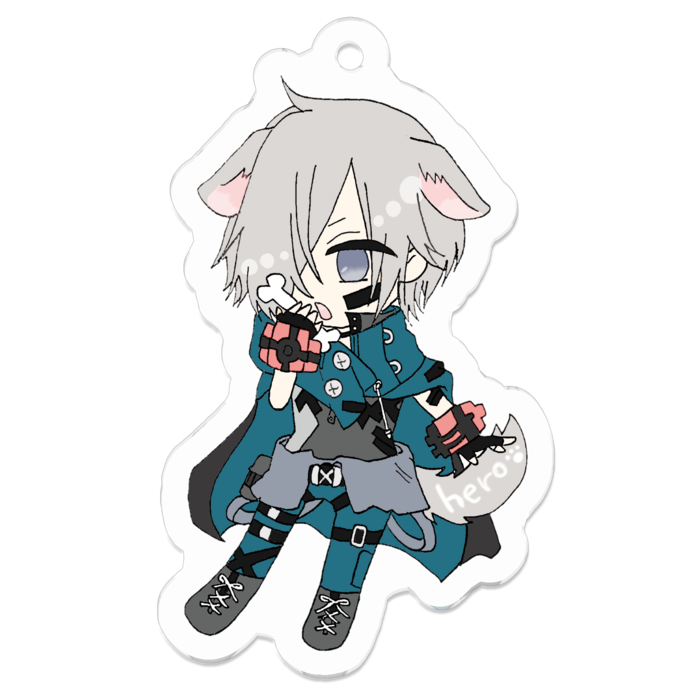 デフォ主人公 犬耳 アクリルキーホルダー 白黒ちゃんねる Booth