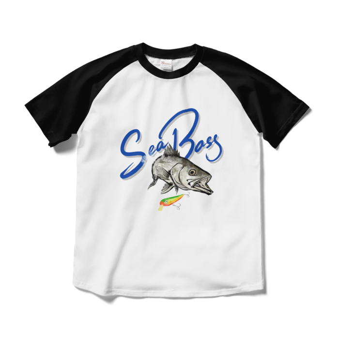 ラグランTシャツ - M - ホワイト×ブラック