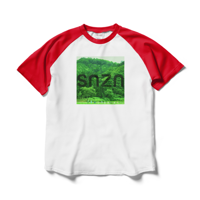 ラグランTシャツ - L - ホワイト×レッド