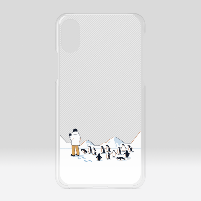 クリアiPhoneケース　灰色　iPhone X / XS