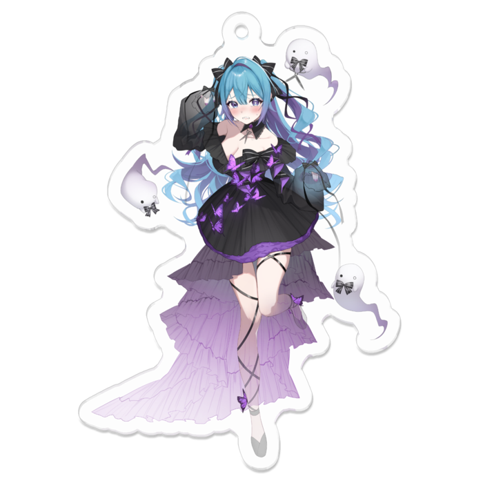 アクリルキーホルダー - 70 x 70 (mm) 泣き👻付き