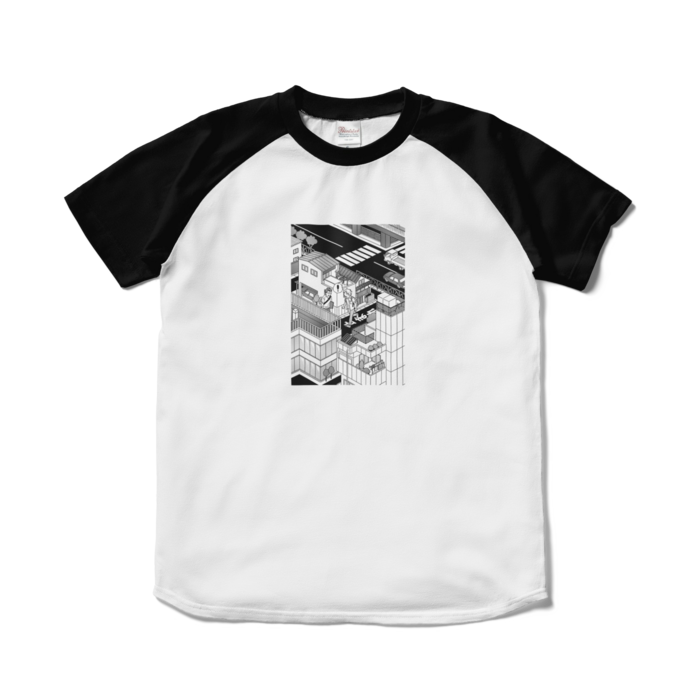 ラグランTシャツ - S - ホワイト×ブラック