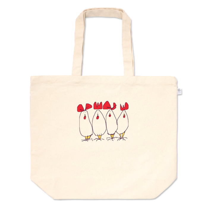 にわとり・トートバッグ - L - プリント面積小