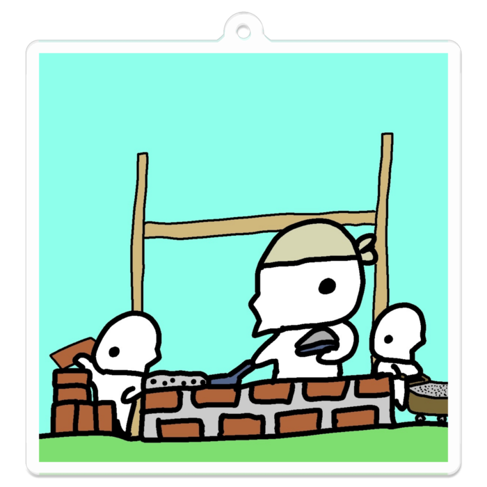 3.レンガの組み立て - アクリルキーホルダー - 70 x 70 (mm)