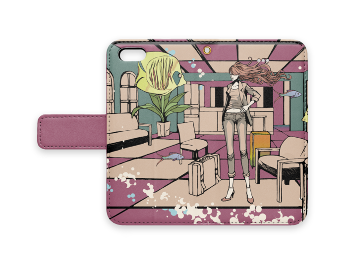 手帳型iPhoneケース - iPhone5 - ストラップ穴 あり