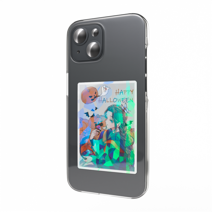 ケーキもぐもぐネモホログラムスマホステッカー - 縦