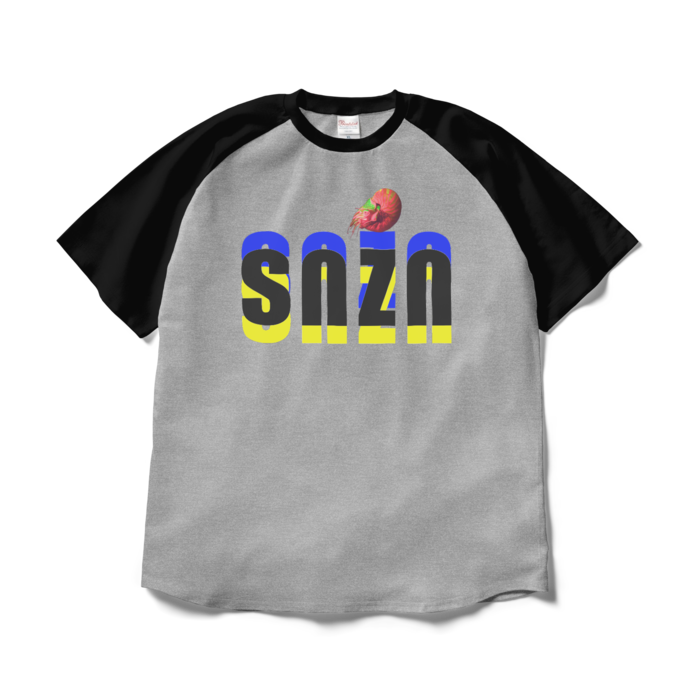 ラグランTシャツ - XL - 杢グレー×ブラック