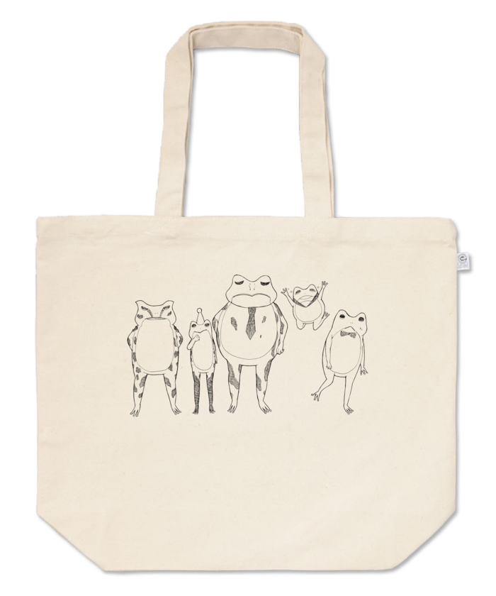 かえる谷の５人ぐみトートバッグ - L -