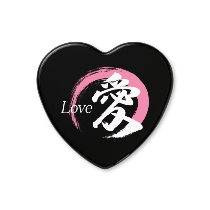 ハート缶バッジ - 52.5 × 57mm