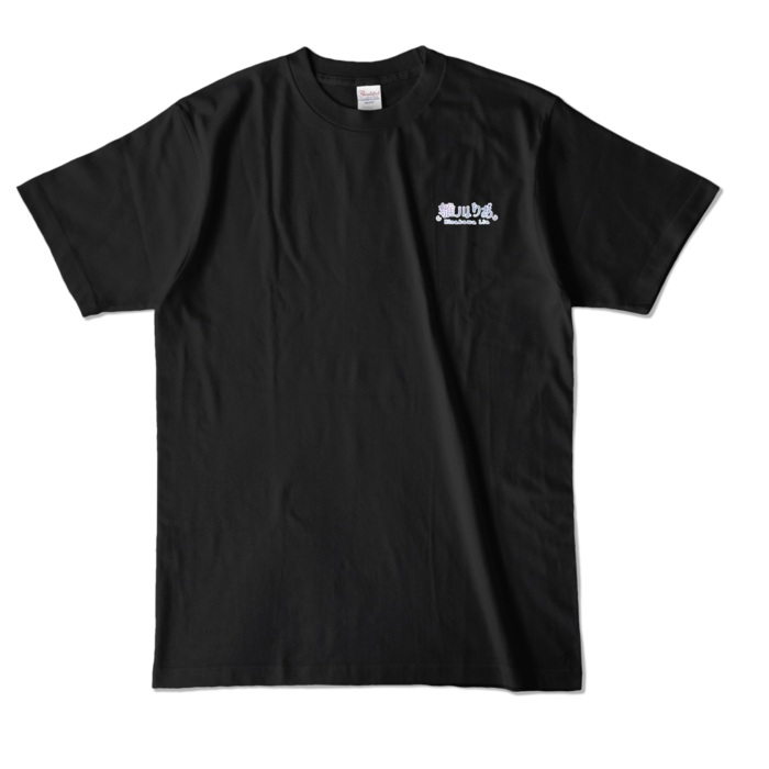 カラーTシャツ - L - (2.表面:ロゴ.裏面:笑顔背景あり)