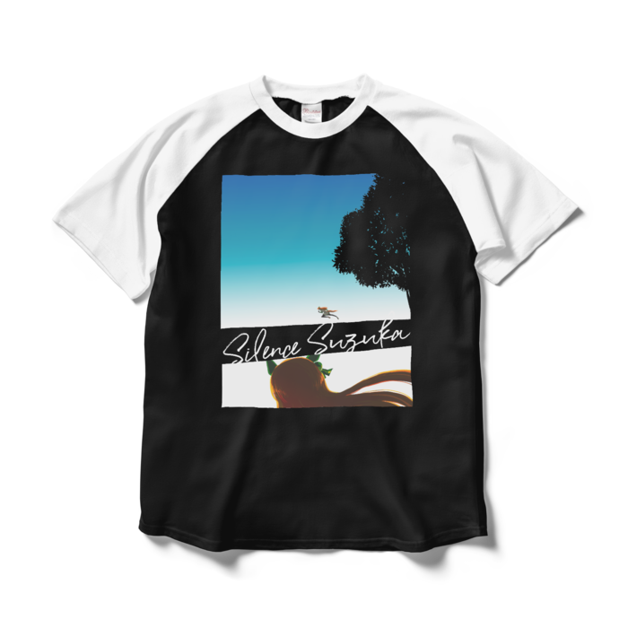 ラグランTシャツ - L - ブラック×ホワイト