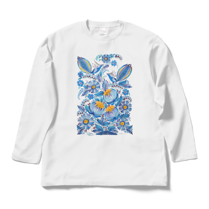 ロングスリーブTシャツ (ブルー)  - L - ホワイト
